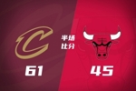 半场战报-骑士61-45公牛 哈登5记三分砍21分 泰森11分 莫布里10+5